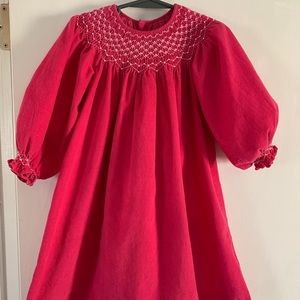 Toddler girls corduroy, smocked dress